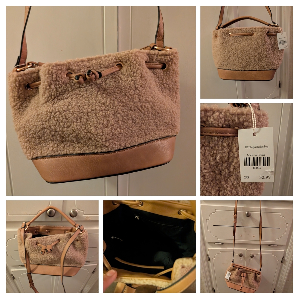 Tan and Cream Women's Bag